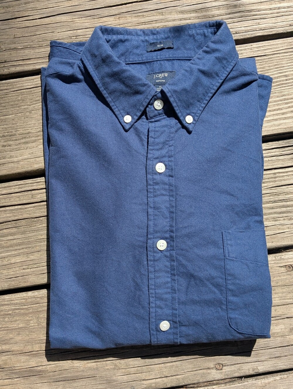 J. Crew Men's Navy Button-Down Oxford Shirt